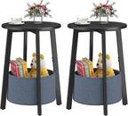 sthmec Small Round Side End Table Set of 2 by Unknown