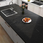 FunStick 36"x200" Black Marble Contact Paper Peel and Stick Countertop Paper - Image 5