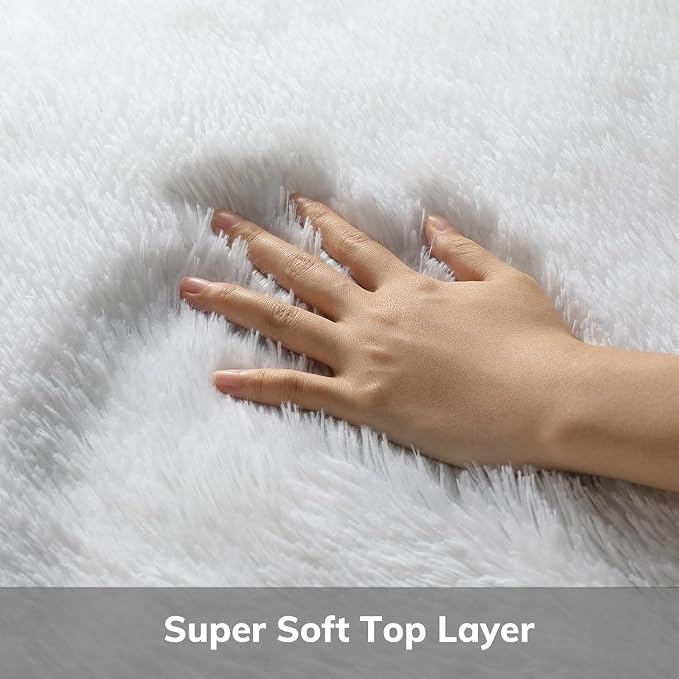 2x4 Non-Slip Shaggy Runner Rug, Ultra Soft Fluffy Plush Modern Indoor Area Rug - Image 8