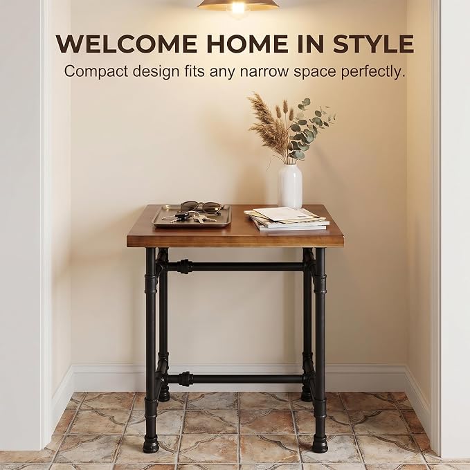 24 Inch Industrial Rustic Iron Pipe Entry Table, End Table, Coffee Table - Image 9