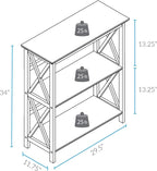 Montego 3-Shelf Bookcase-Walnut - Image 3