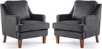 VINGLI Black Accent Chairs Set of 2, Mid Century Modern Chairs, Upholstered by VINGLI