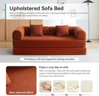 Convertible Sleeper Sofa with 2 Pillow, Modern Corduroy Futon Bed, Modular Sofa - Image 5