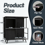 Faesun 3 Tier Flip Top Record Player Stand, Vinyl Record Storage Holds up to - Image 3