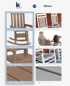 KINGYES Oversized Outdoor Rocking Chair Set of 2, All-Weather Patio Rocking - Image 7