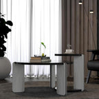 GDFStudio Round Nesting Coffee Table Set of 2, Modern Wooden Accent Side Table - Image 5