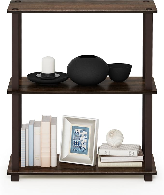 Furinno TURN-S-TUBE Storage Shelves, 3-Tier Book Shelf, Corner Shelf, Toolless - Image 4