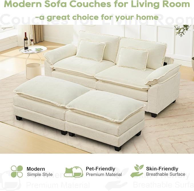 Oprisen 86" Modular Sectional Sofa, Comfy Cloud Couch Sectional Sofa - Image 7