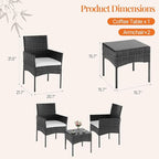 Sweetcrispy 3 Piece Patio Furniture Set, All-Weather Outdoor Wicker Bistro Set - Image 3