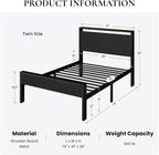 SHA CERLIN 14 Inch Twin Size Metal Platform Bed Frame - Image 2