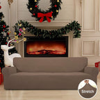 Easy-Going Stretch 4 Seater Oversized Sofa Couch Cover Brown | 1-Piece Extra - Image 2