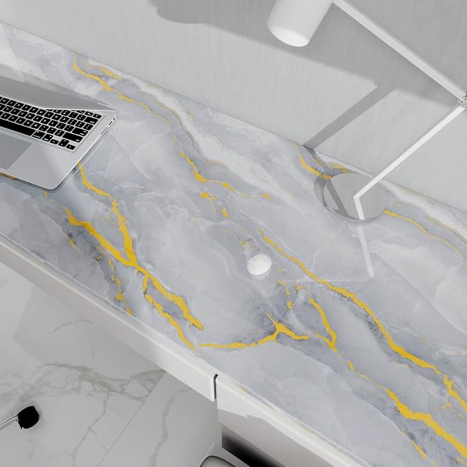 White Gold Marble Contact Paper - Image 7