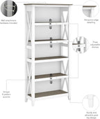 Bush Home Tall 5 Shelf Bookcase - Image 7