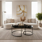 Homy Casa 27.6inch Round Coffee Table Set of 2, Modern Nesting Coffee Tables - Image 3