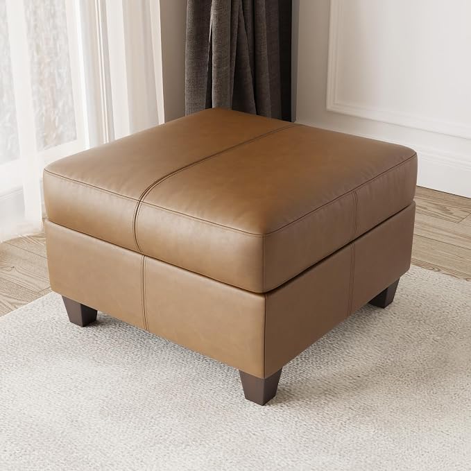 EASE MOOSE Faux Leather Square Ottoman Module by EASEMOOSE