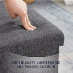 Ornavo Home 2 Pack 15 Inch Folding Storage Ottoman - Image 6