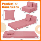 MeMoreCool Kids Folding Sofa – Corduroy Floor Futon Chair, Tri-Fold Mattress - Image 5