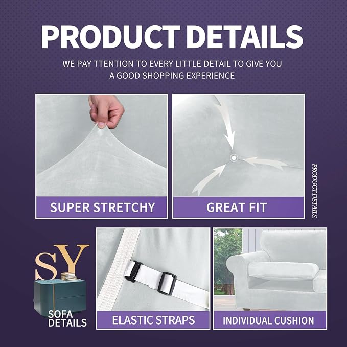 ZNSAYOTX Luxury Velvet Chair Slipcovers - Image 4