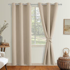 Blackout Curtains for Bedroom, 38 x 84 Inches Long, Taupe 2 Panels | Thermal - Image 8