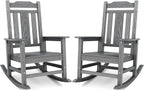 SERWALL Oversized Outdoor Rocking Chair Set of 2, All Weather Patio Rocking by SERWALL