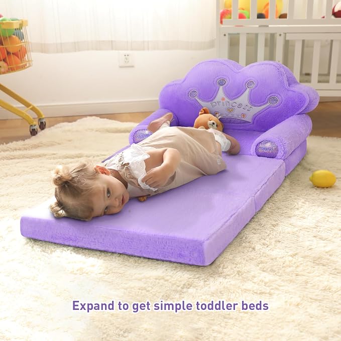 MOONBEEKI Toddler Chair Comfy，Foldable Princess Couch - Image 5