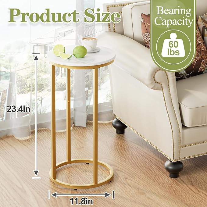 C Shaped End Table, Couch Side Tables - Image 3