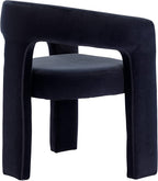 RIVOVA Black Modern Barrel Dining Chairs Set of 2, Velvet Upholstered Accent - Image 6