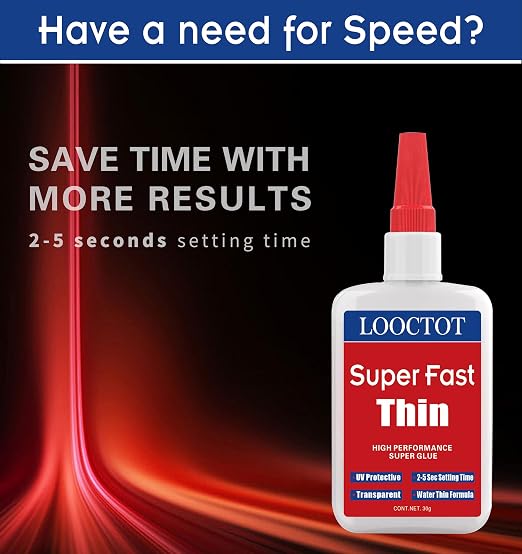 LOOCTOT 60g Thin Super Glue Dries Super Fast Premium CA Glue - Image 3