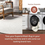 nuLOOM Nia White Geometric Washable Area Rug - Image 3