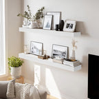 36x8x1.6 inch Floating Shelves Set of 2 – Solid Wood Rustic White Wall Mounted - Image 6