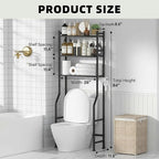 GloTika 3-Tier Over Toilet Storage - 150lb Total Capacity Metal Bathroom - Image 2
