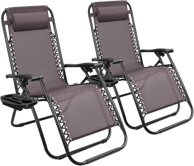Devoko Patio Zero Gravity Chair Outdoor Folding Adjustable Reclining Chairs - Image 9