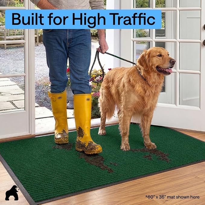 GORILLA GRIP Waterproof Traffic Guard Door Mat, 2 Pack, Indoor Outdoor Heavy - Image 7
