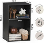 YAHARBO 2 Cube Bookshelf, Horizontal Book Shelf, Small Cubby Bookcase - Image 3