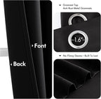 MIULEE Blackout Curtains for Bedroom 2 Panels 40 x 96 Inch Long Black | Thermal - Image 4