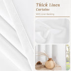 Natural 100% Blackout Linen Curtains 45 Inches - Image 7