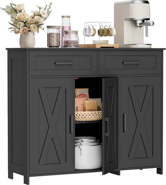 Homhedy Sideboard Buffet Cabinet, Coffee Bar Storage Cabinet - Image 3