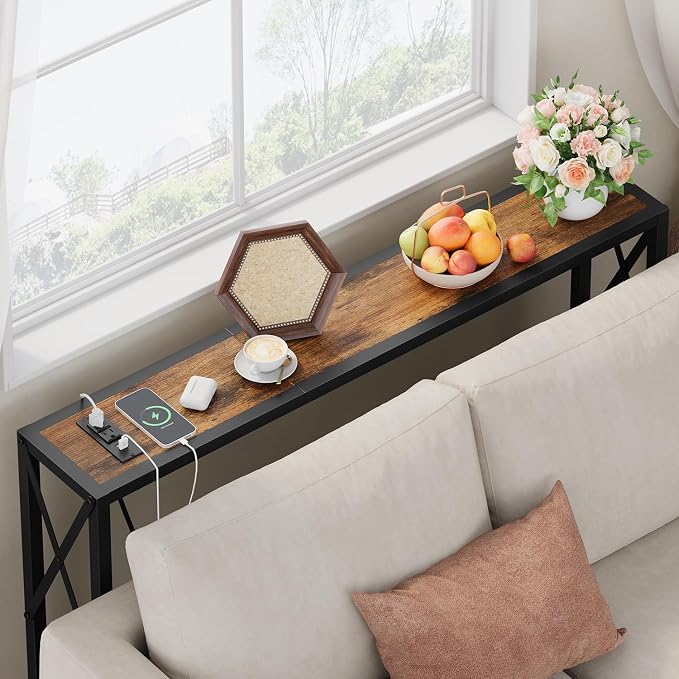 Gewudraw 41.8" Console Table, Narrow Behind The Couch Table - Image 6