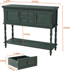 ARTPOWER Console Table with 2 Drawers, Retro Entryway Table with 2 Door - Image 2