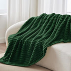 BEDELITE Striped Fleece Throw Blanket, Forest Green, Soft Cozy, Lightweight Warm - Image 6