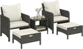 Outsunny 5 Piece Patio Furniture Set, Wicker Balcony Furniture by Outsunny