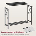 Tajsoon 2 Pack Console Table, 2 Tier Small Hallway Table, Narrow Sofa Table - Image 5