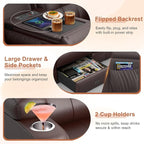 RV Loveseat Recliner Sofa, Built-in Power Strip, Massage Wall Hugger 3-Seater - Image 3