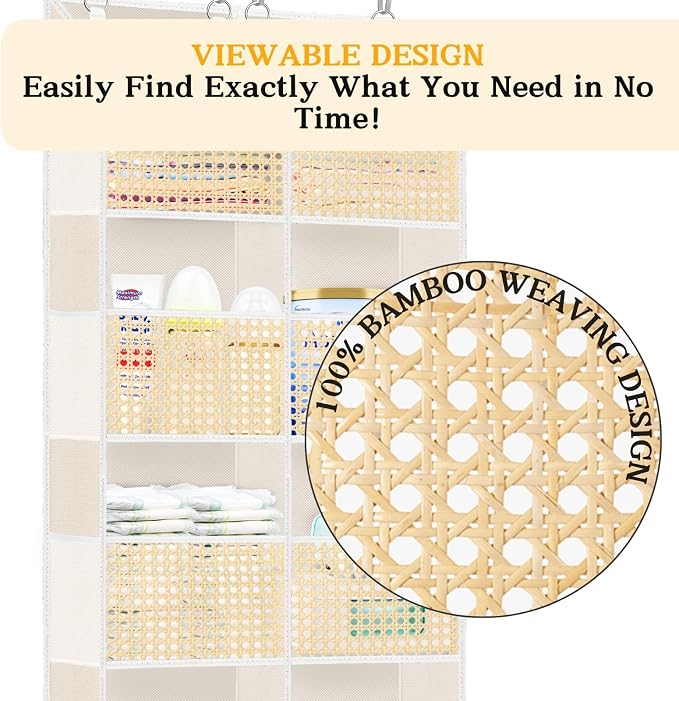 Over The Door Organizer 5 Tiers, Extra Large Behind Door Storage of 10 - Image 2