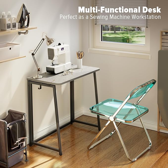 WOHOMO Small Foldable Computer Desk Writing Study Desk Easy Assembly - Image 6