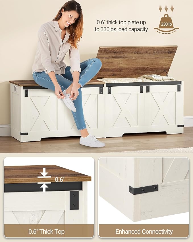 Hzuaneri 59" Storage Chest, Large Storage Trunk - Image 7