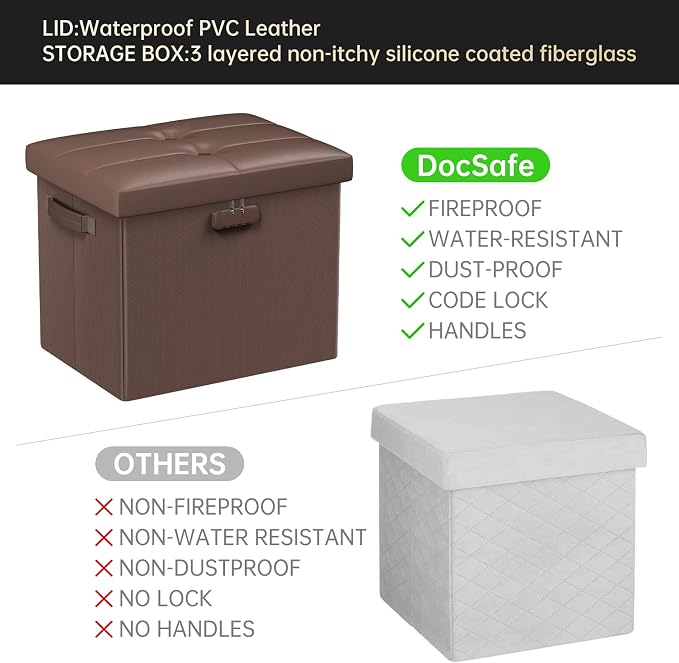 DocSafe Storage Ottoman Foot Rest Stool - Image 7