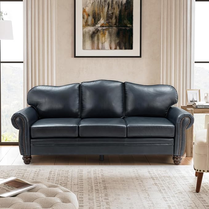 Classic 3-Seater Sofa with Premium Leather Upholstery, Stylish & Comfortable by Thesupportyouneed