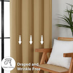 Simplebrand Ava Gold Short 36 Inches Blackout Curtain 2 Panels Set, Half Window - Image 7