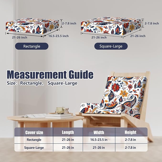 8Pcs Outdoor Cushion Covers, Stretch Patio Furniture Couch Chair Slipcovers | - Image 2